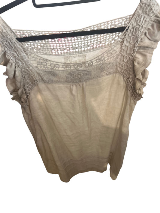 E-Woman Leinen-Kleid Beige Gr.: XL