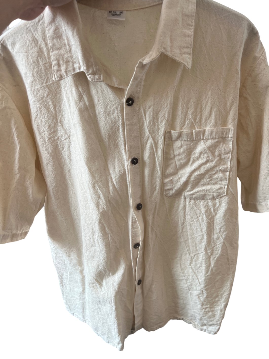 100% Leinen Hemd Creme Gr.: L