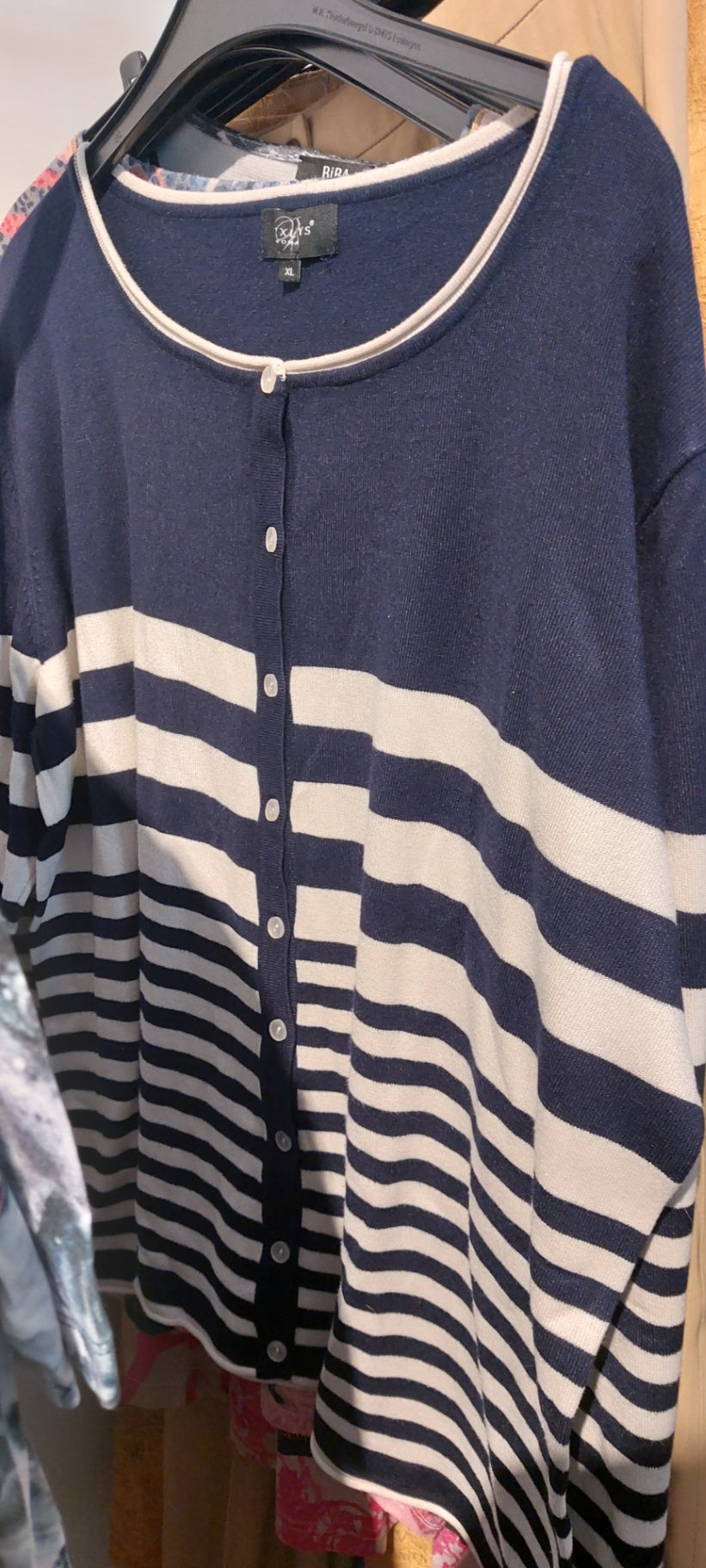 Bexley's Strickjacke Blau weiß gestreift Gr.: XL