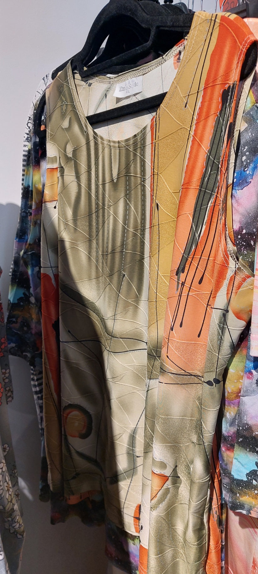 Euro Style Top Grün und Orange Gr.:XL