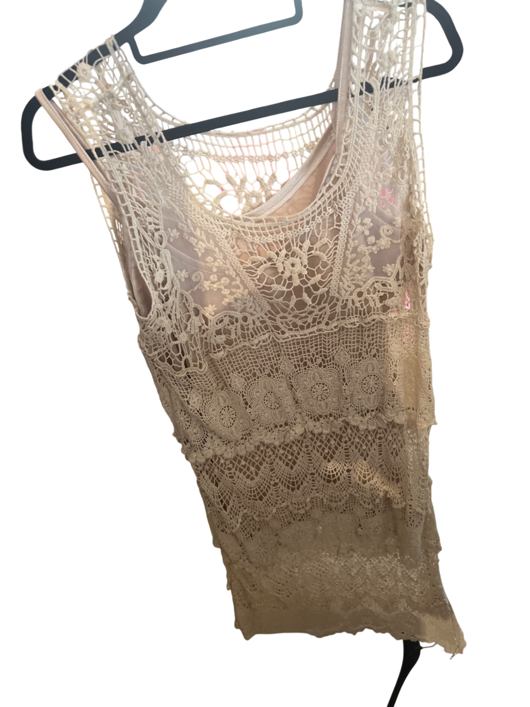 Häkel Kleid Beige Gr.: XL