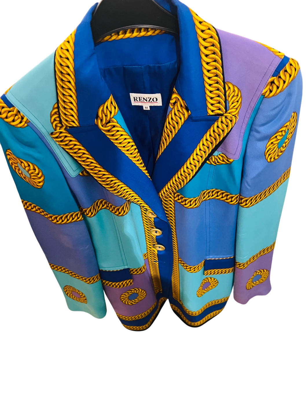 100% Seide RENZO Vintage Blazer Bunt Gr.: L