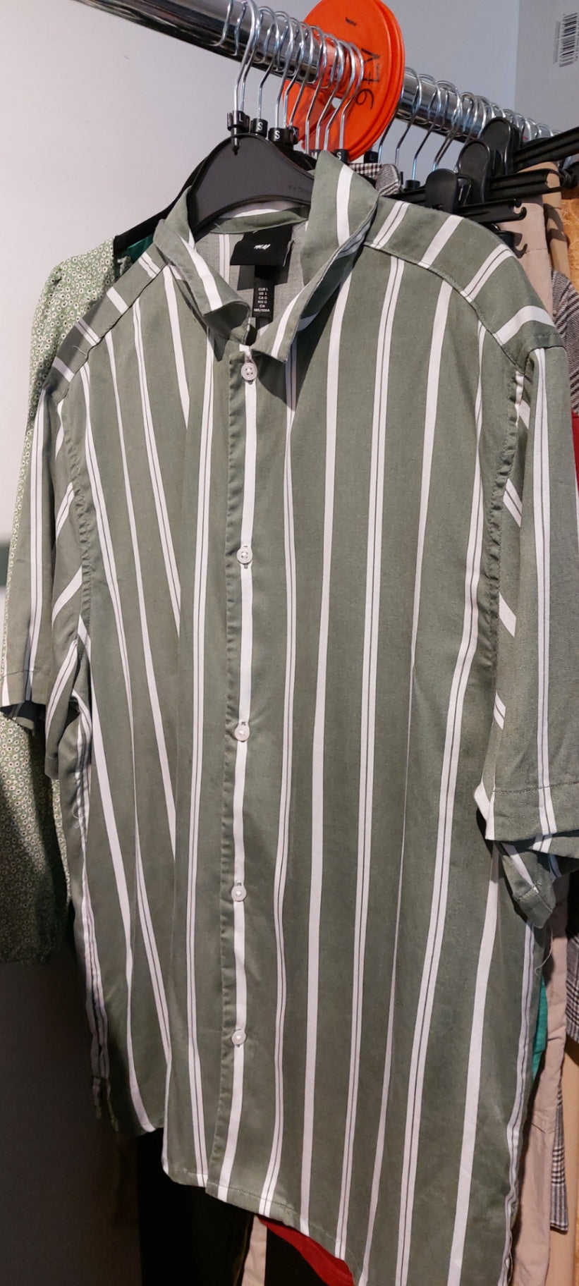 H&M Hemd Grün und Weiß Gr.: L