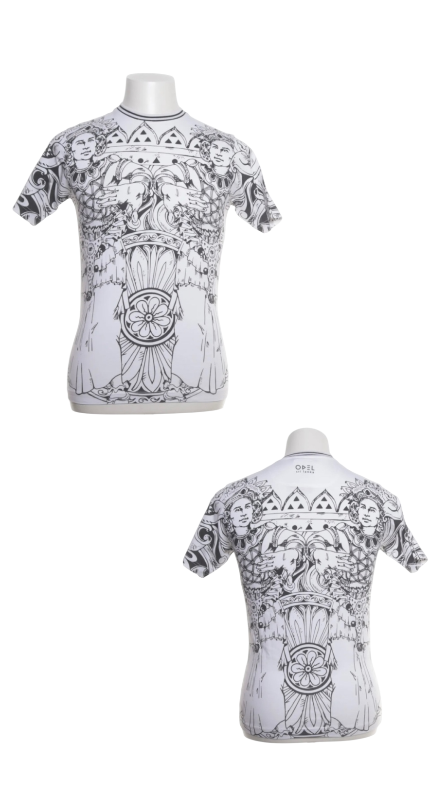 Odel T-Shirt Weiß Muster Gr.: S