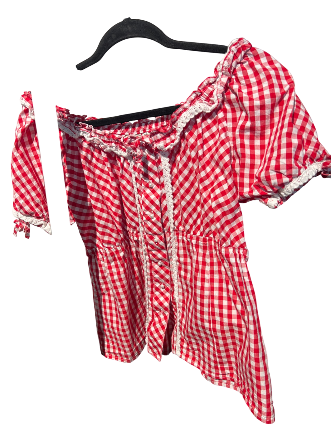 Esmara Trachtenbluse Rot Weiß Gr.: XL