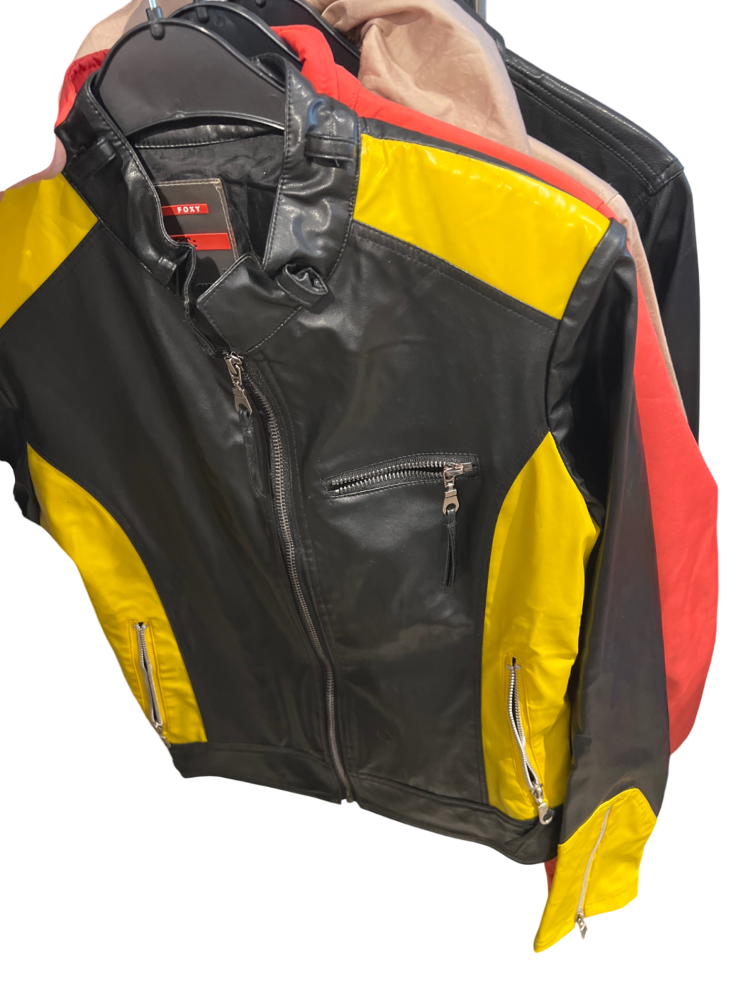 Foxy Lederjacke Schwarz, Gelb Gr.: M