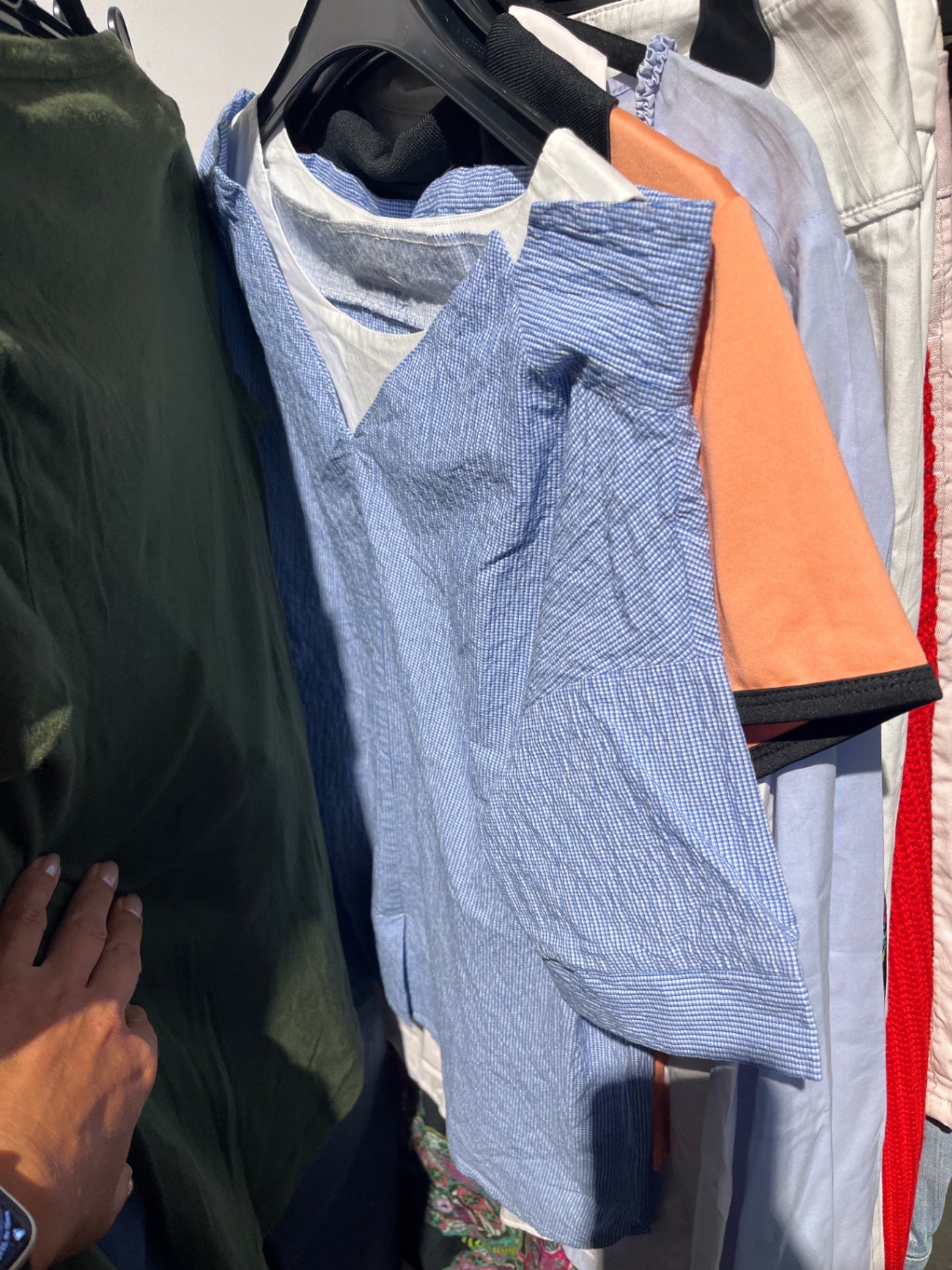 Benetton Bluse Blau mit Weiß Gr.: M
