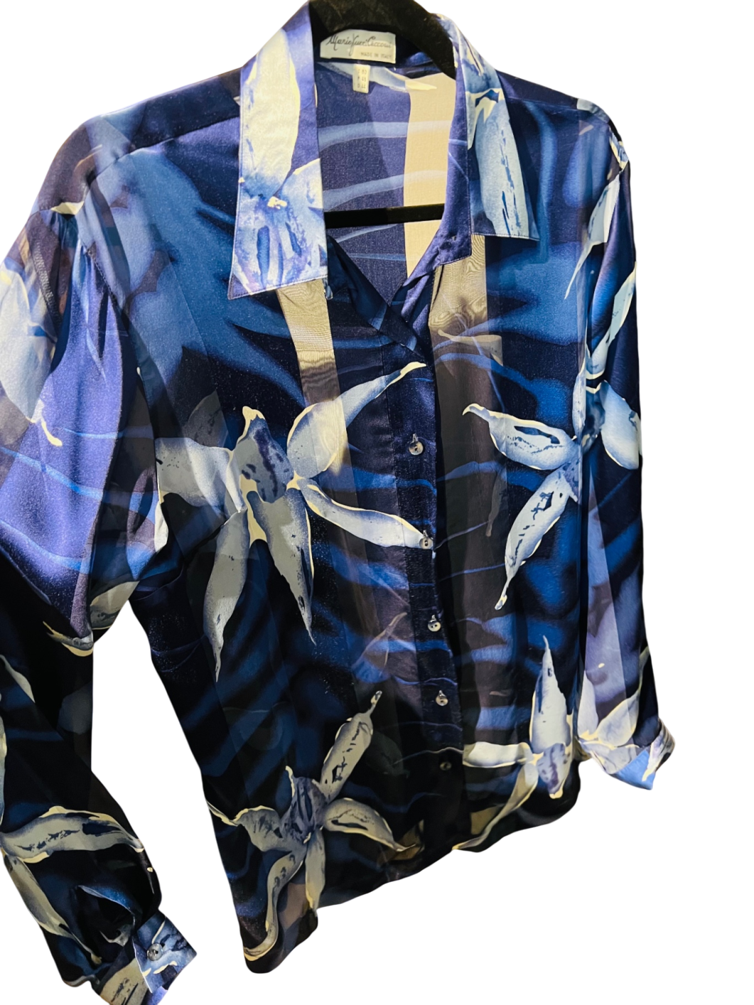 SEIDe! Mario Pucci Cecconi Bluse Blau Gr.: XL