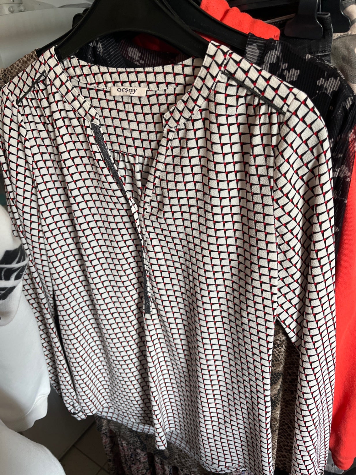 orsay Bluse Weiss,rot,schwarz Gr.: S
