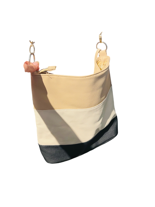 Tasche Beige, Weiß, Schwarz 