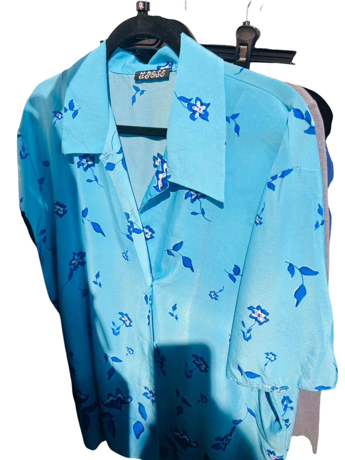 Vintage Bluse Hellblau Gr.: XXL