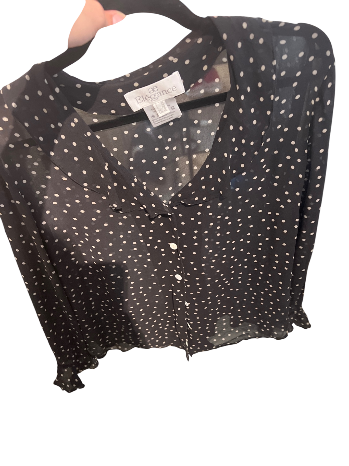 elegance Seiden Bluse Schwarz Gr.: M