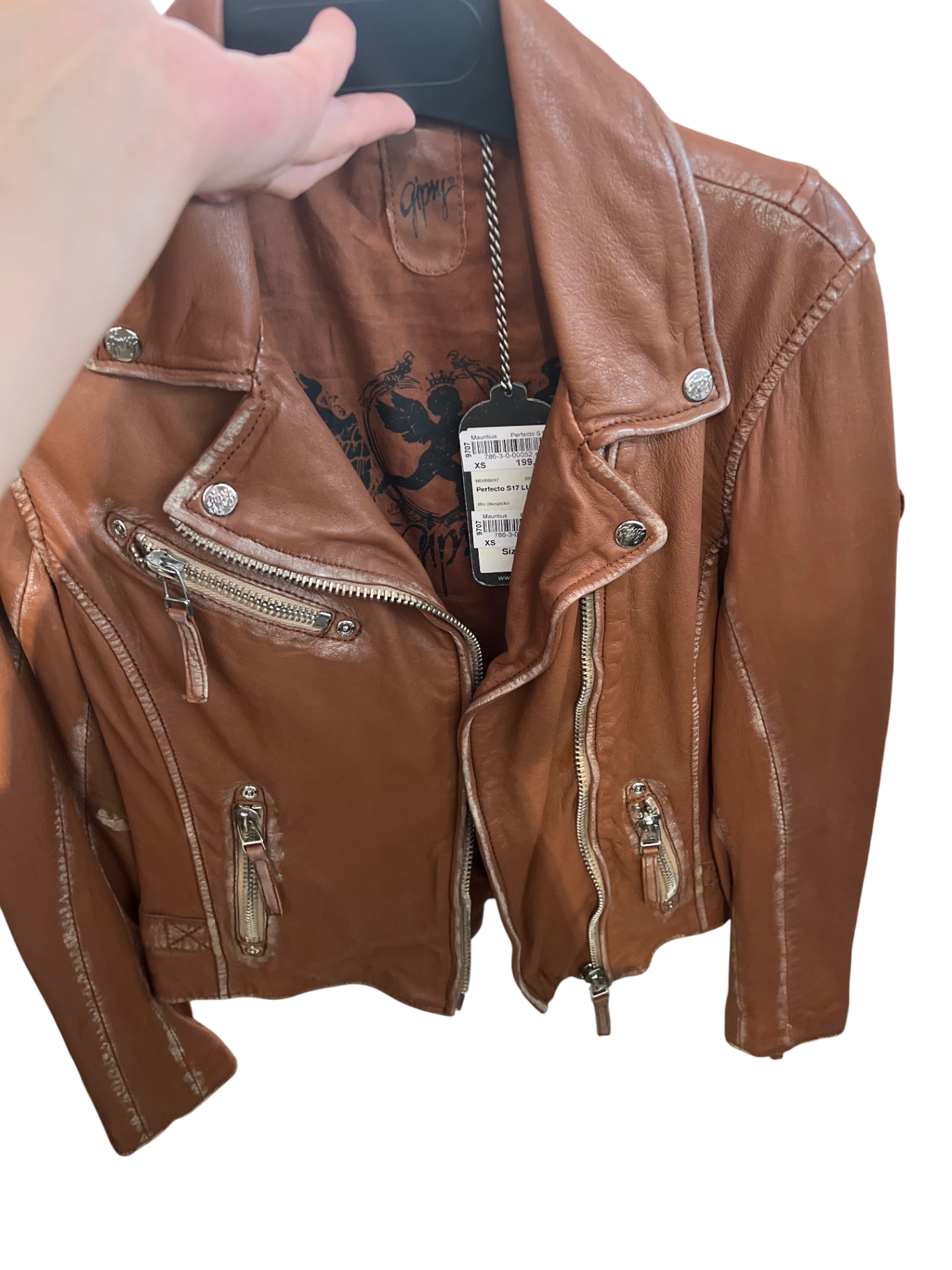 NEU Gipsy Lederjacke Hellbraun Gr.: XS