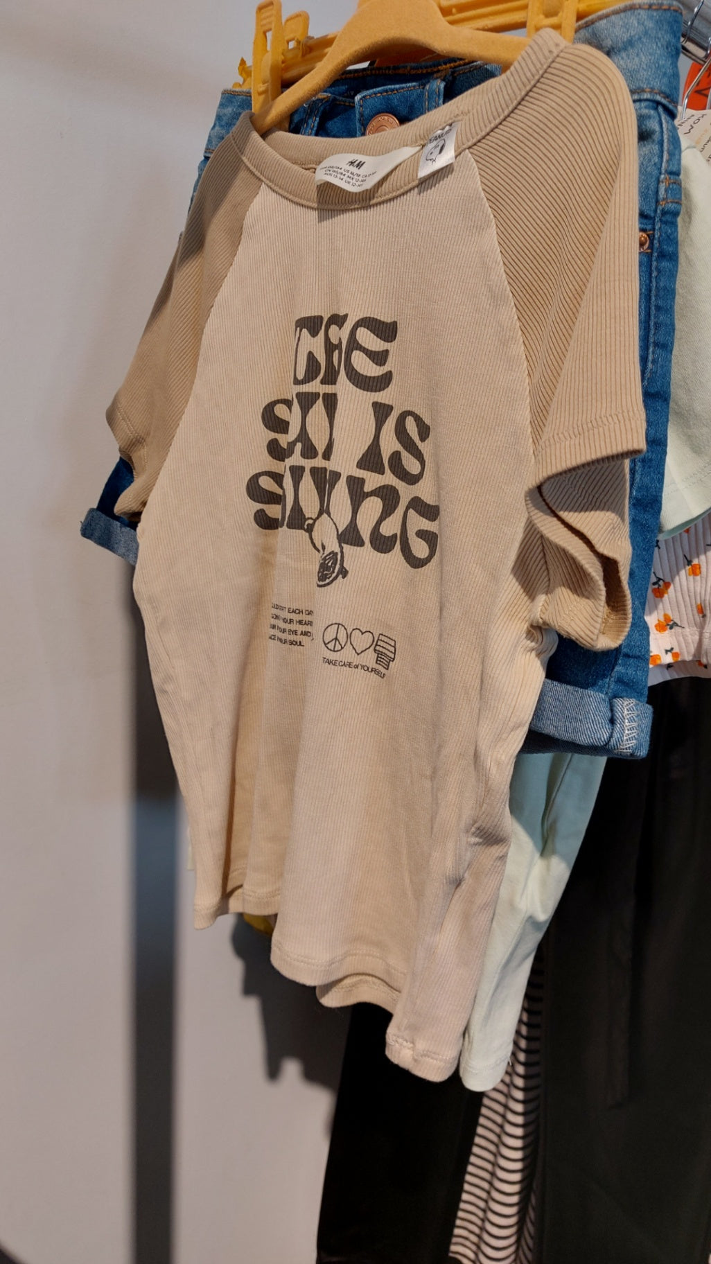 H&M T-Shirt Beige Gr.: 158 / 164