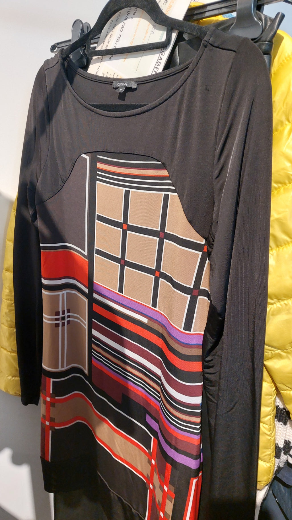 Comma Kleid Schwarz/Beige/Rot/Lila/Weiß Gr.: M