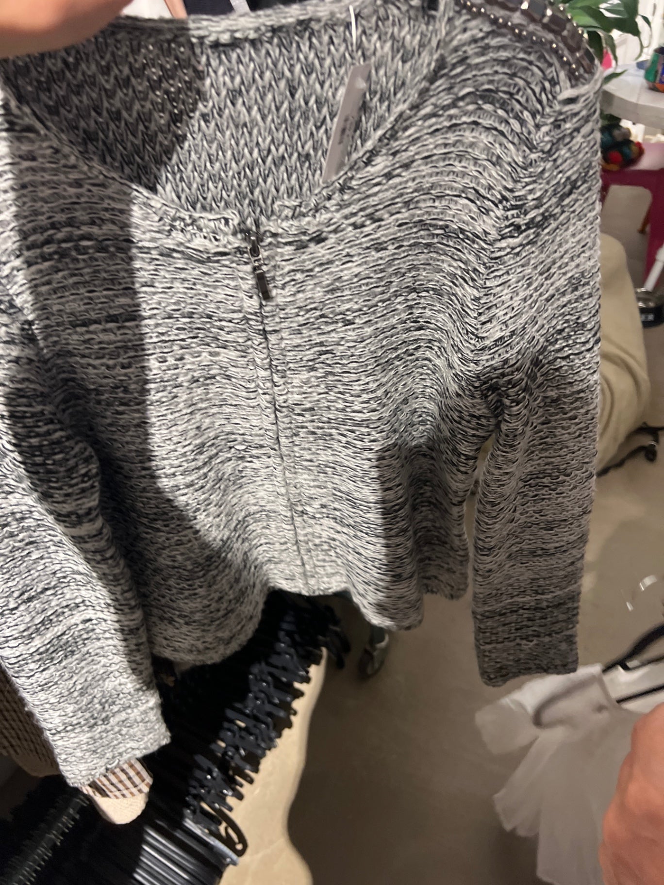 Cardigan Schwarz/Grau Gr.: M