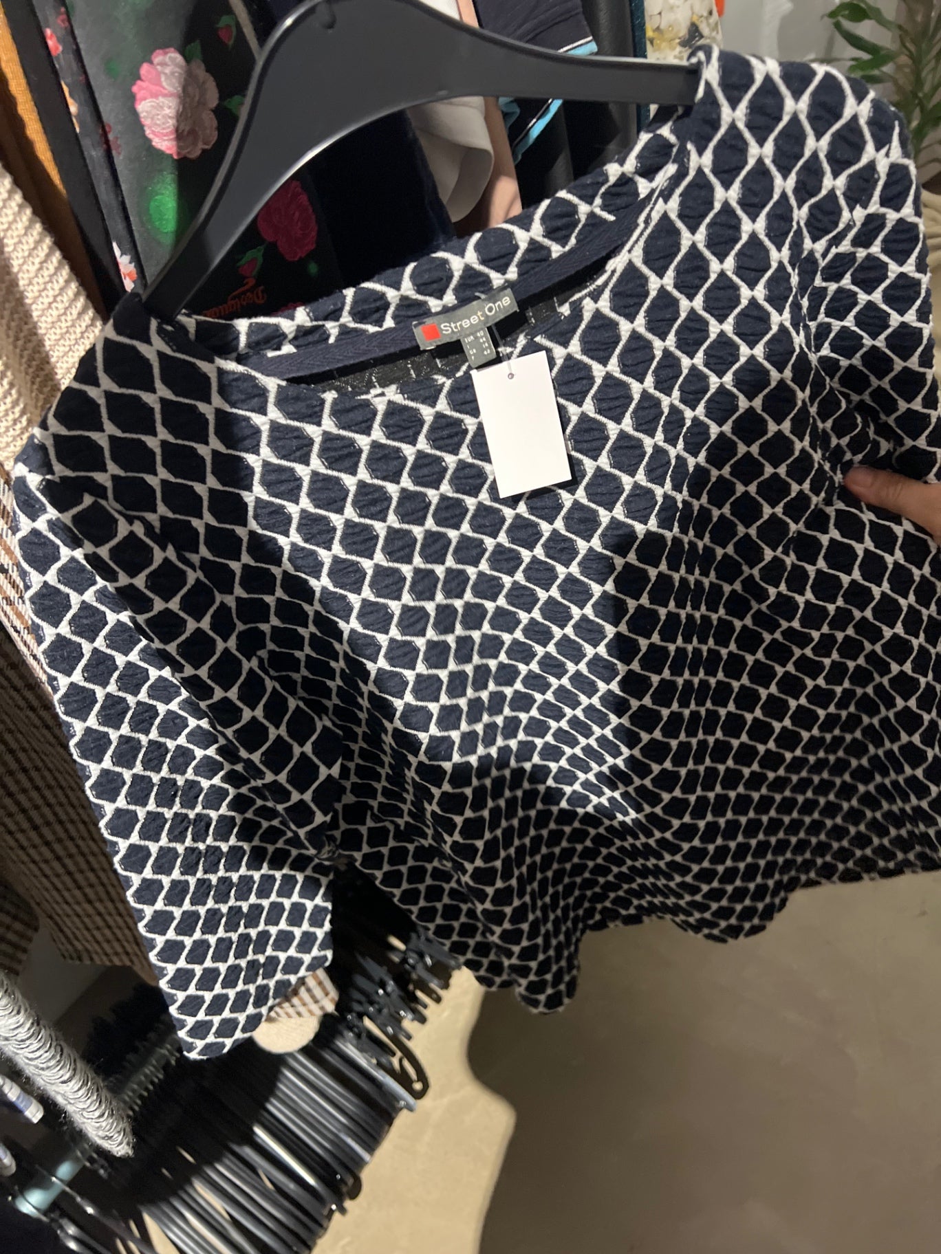 Street One Kapuzenpullover Blau/Weiß Gr.: 40