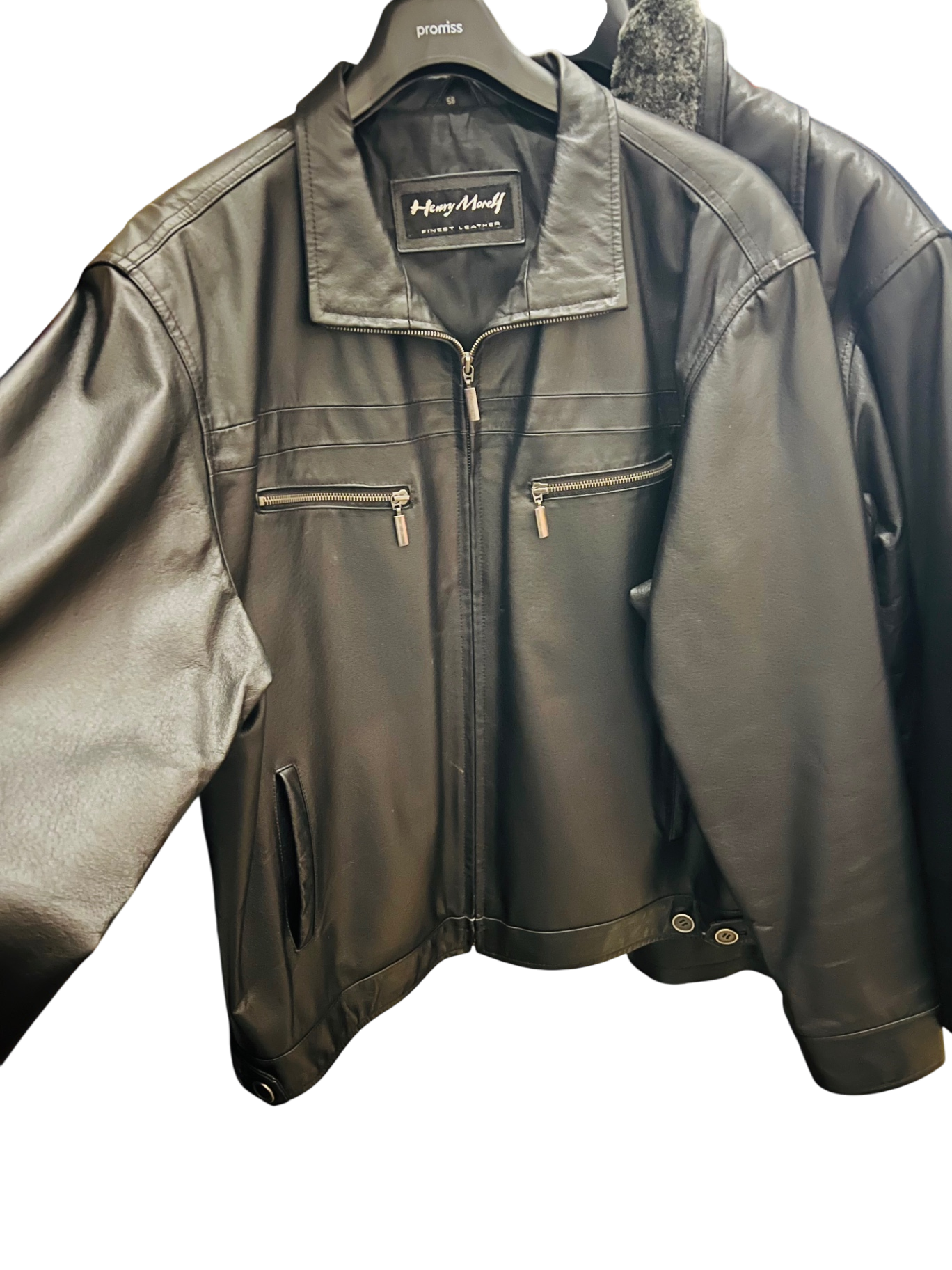 Henry Morell Lederjacke Schwarz Gr.: 58
