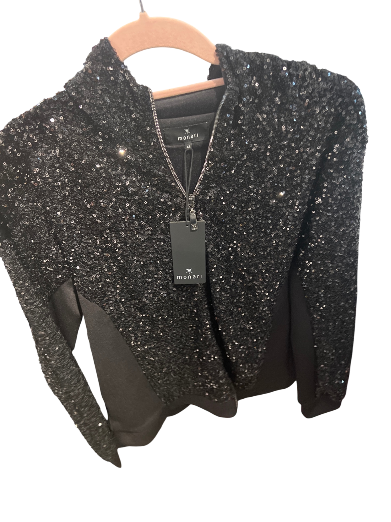 Monari NEU Pailletten Jacke Schwarz Gr.: 44