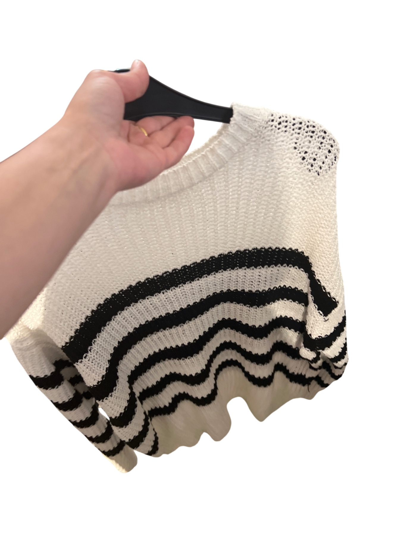 Pull & Bear Pullover Weiß / Schwarz Gr.: S