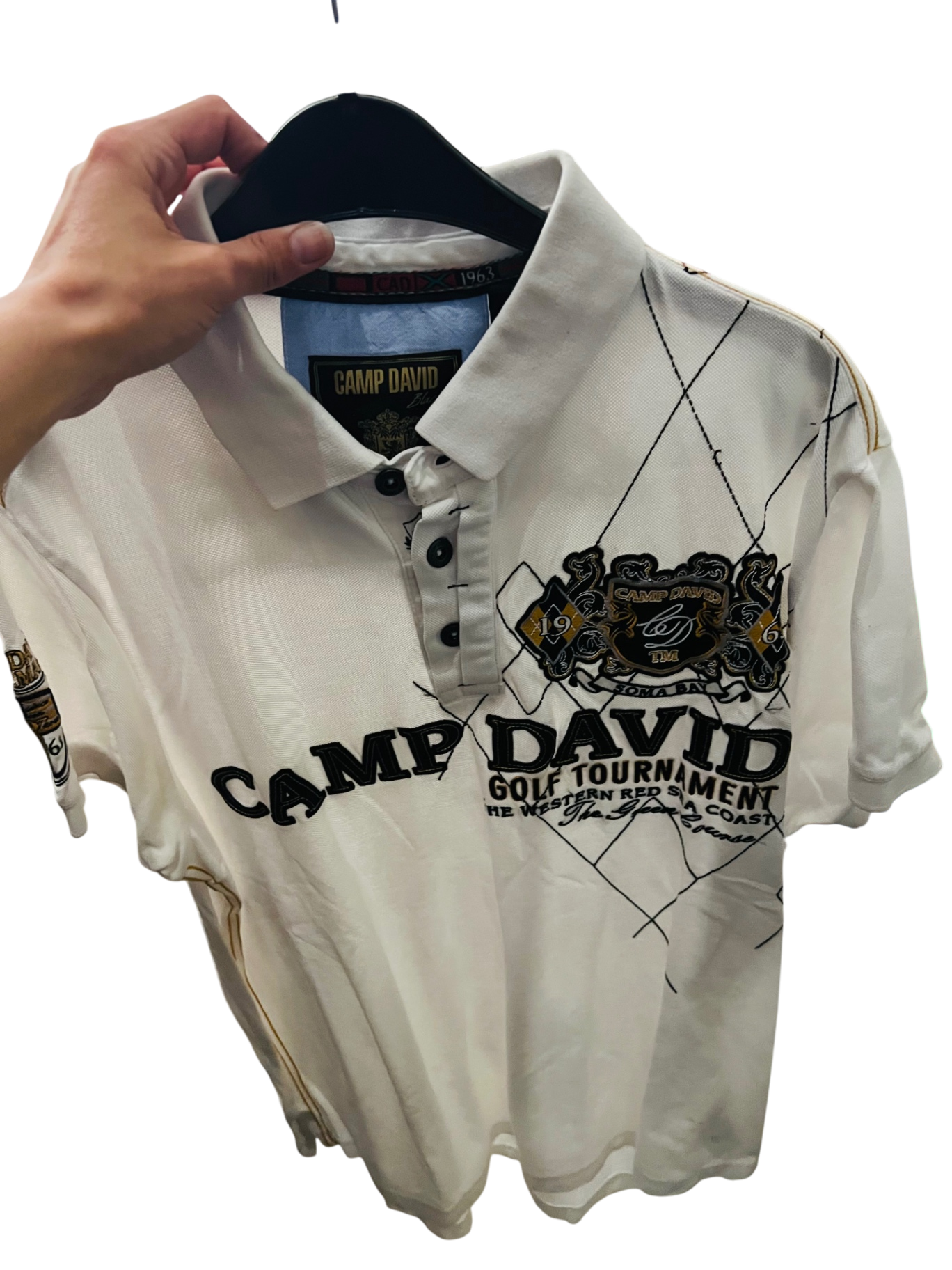 CAMP DAVID Poloshirt Weiß Gr.: M