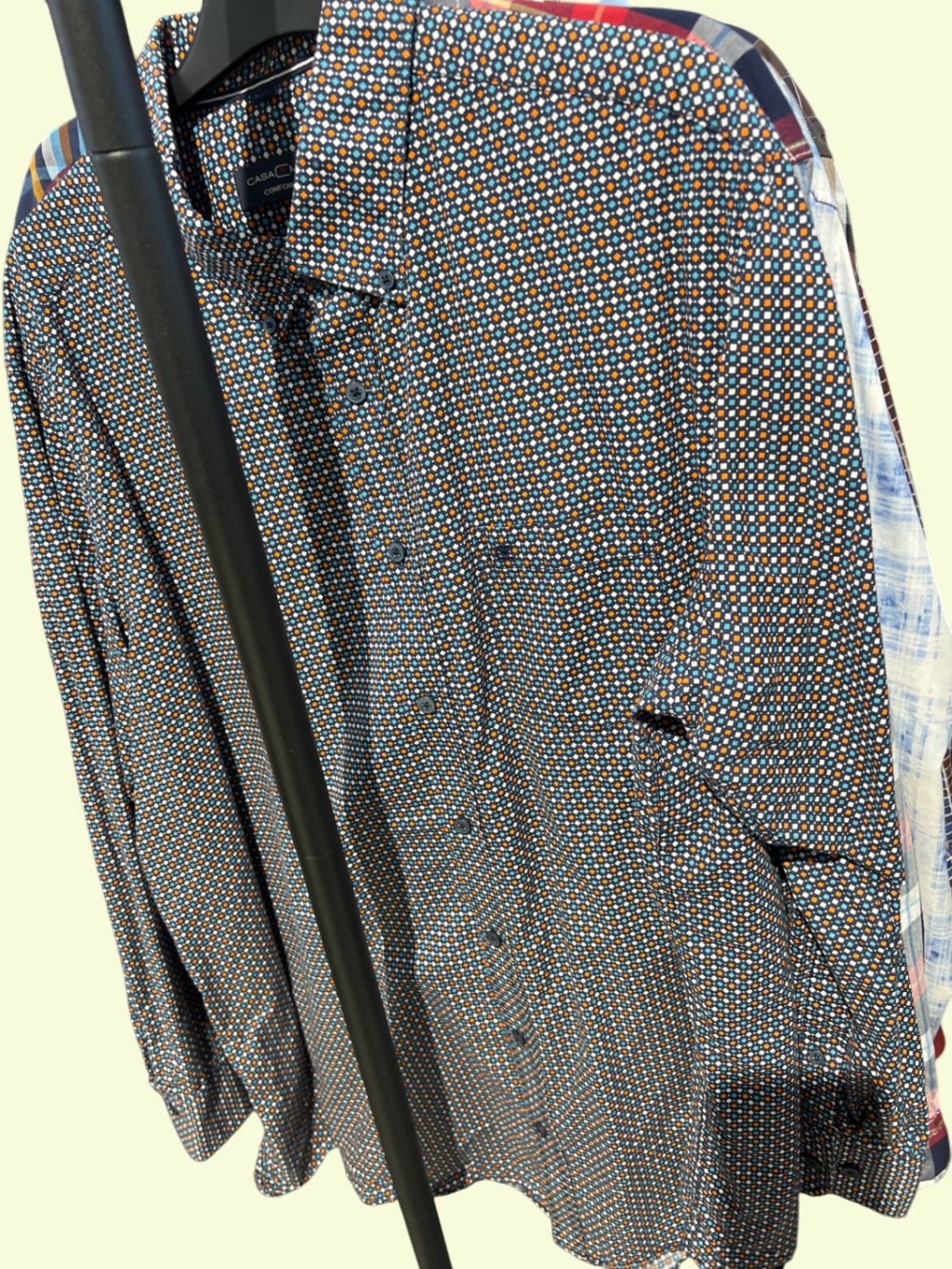 Casa Moda Hemd Blau Orange Gr.: XXL