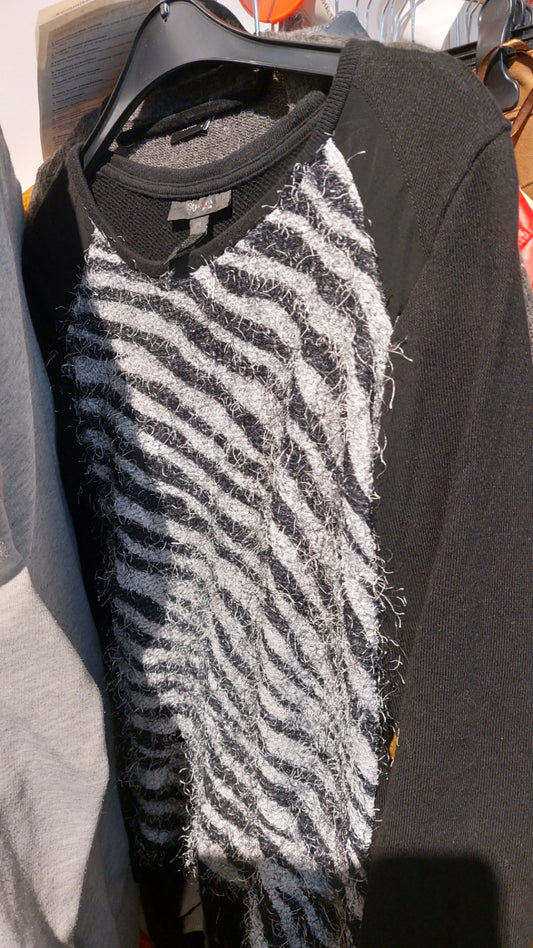 Style & Co. Pullover Schwarz und Grau Gr.: M