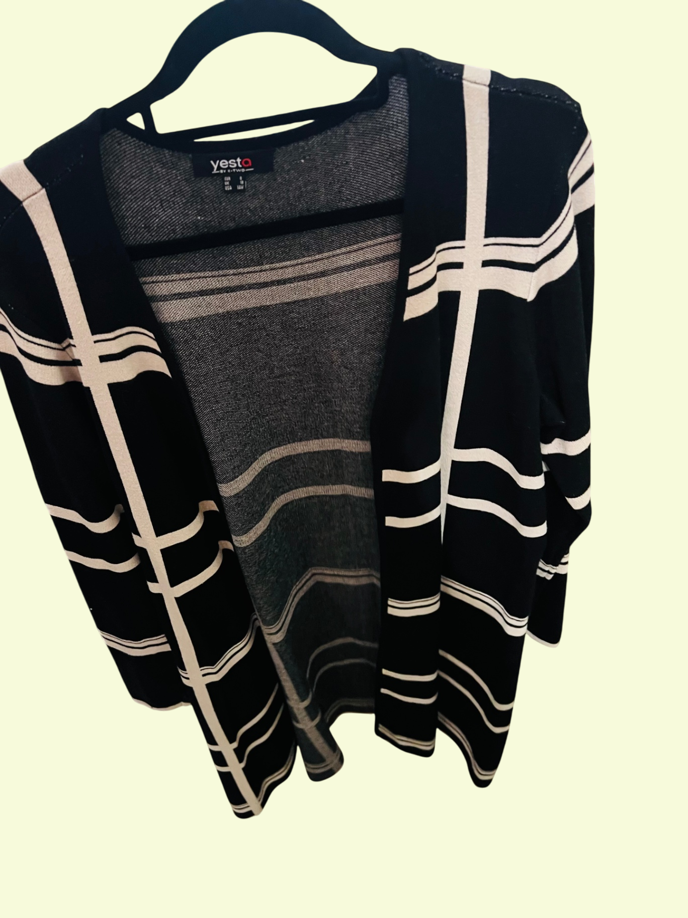 Yesta Strickjacke Schwarz Weiß Gr.: 3XL