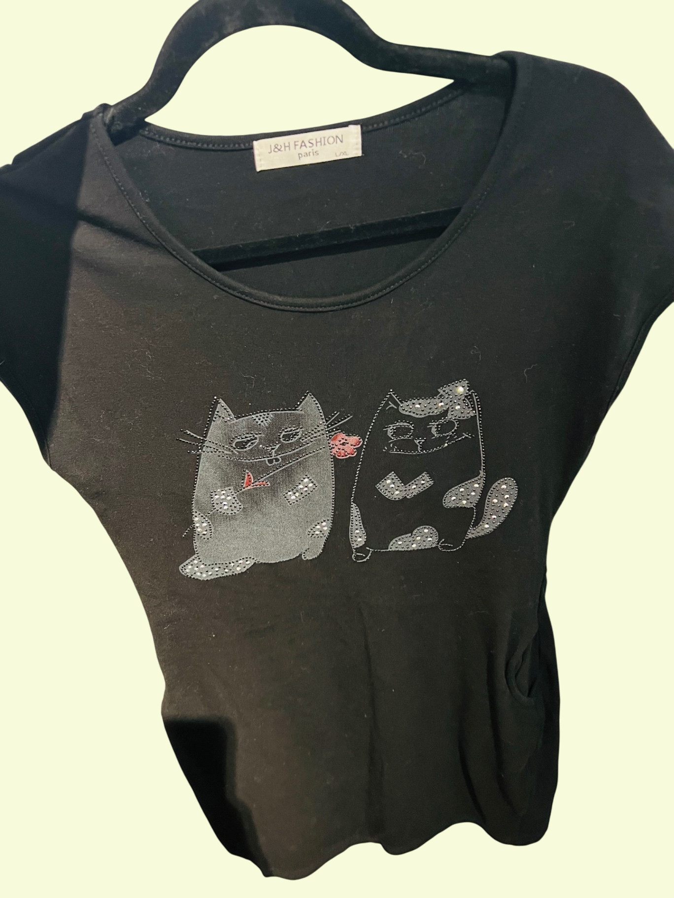 J&H FASHION T-Shirt Schwarz Gr.: L