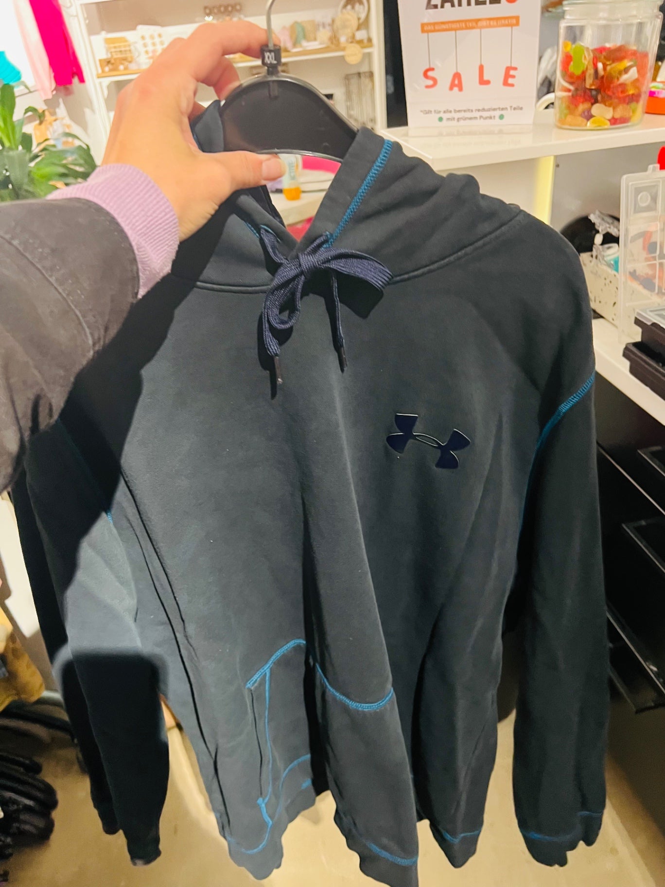 Under Armour Hoodie Schwarz Blau Gr.: XXL