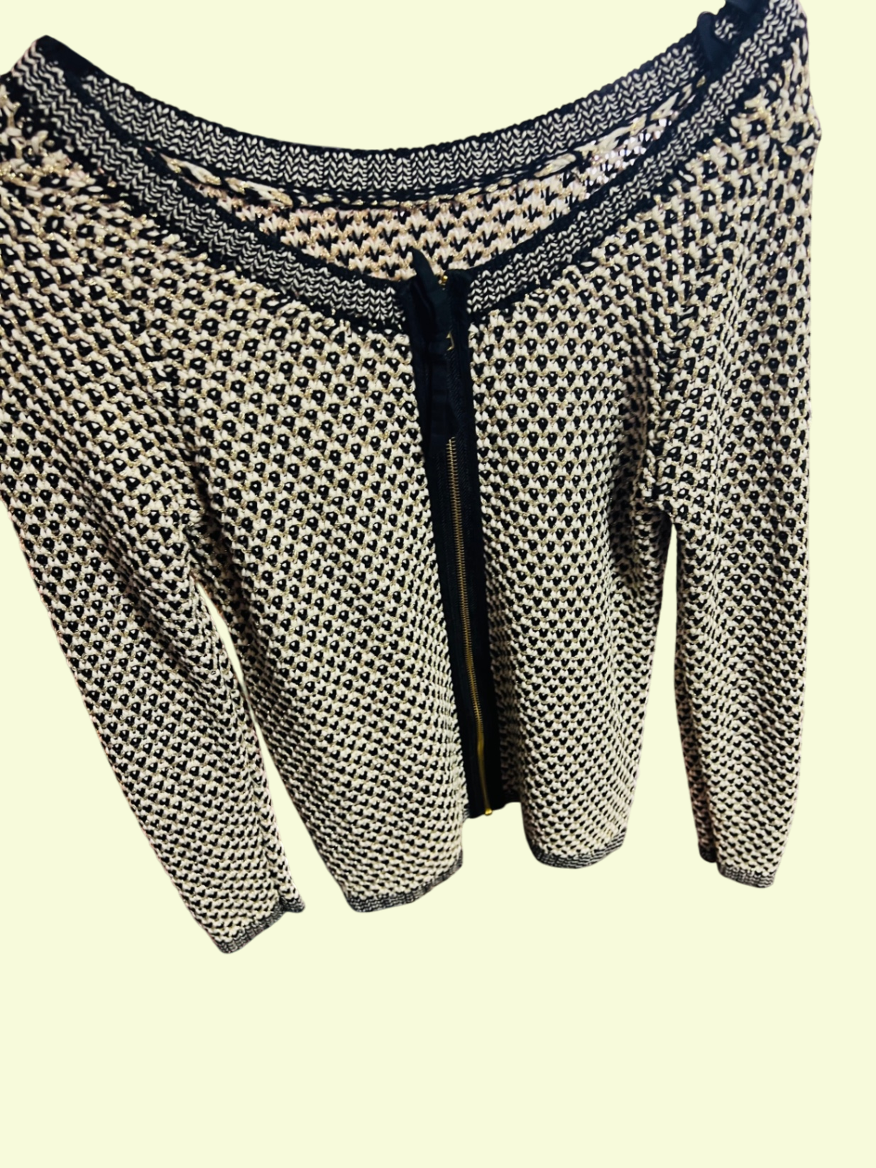 KOOKAI Strickjacke Beige und Schwarz Gr.: M