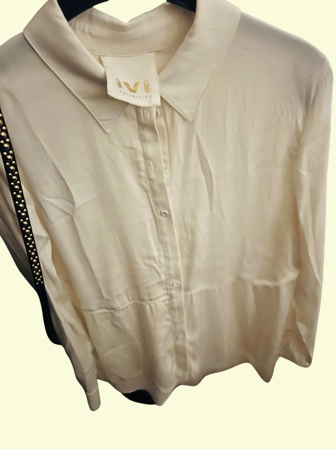 IVI Bluse Seide Creamfarben Gr.: M