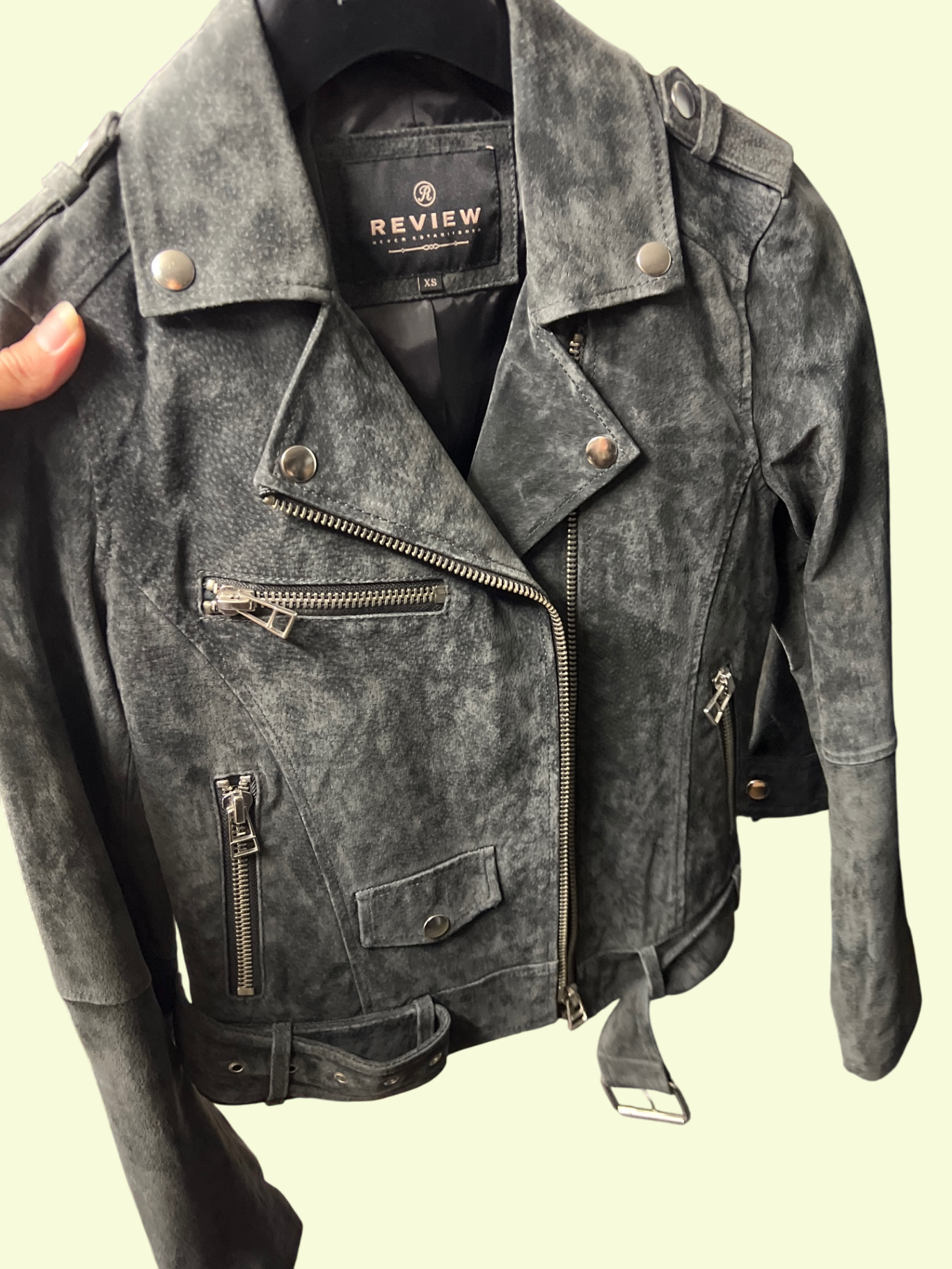 Review Lederjacke Grau Gr.: XS