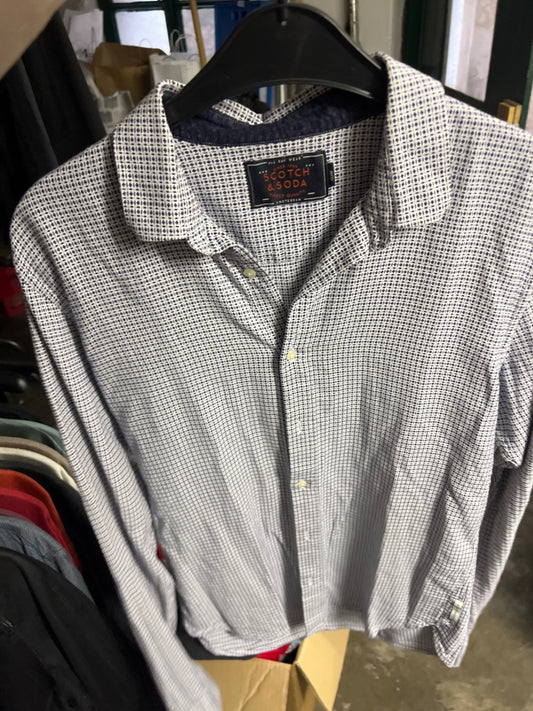 Scotch & Soda Hemd Weiß mit Blau Gr.: S