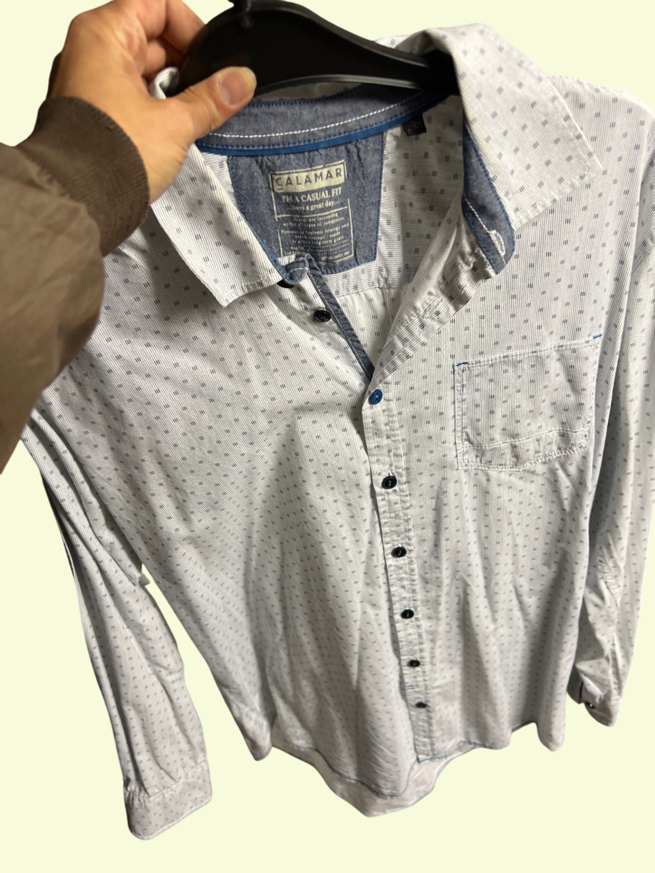 Calamar Hemd Weiß Blau Gr.: XL