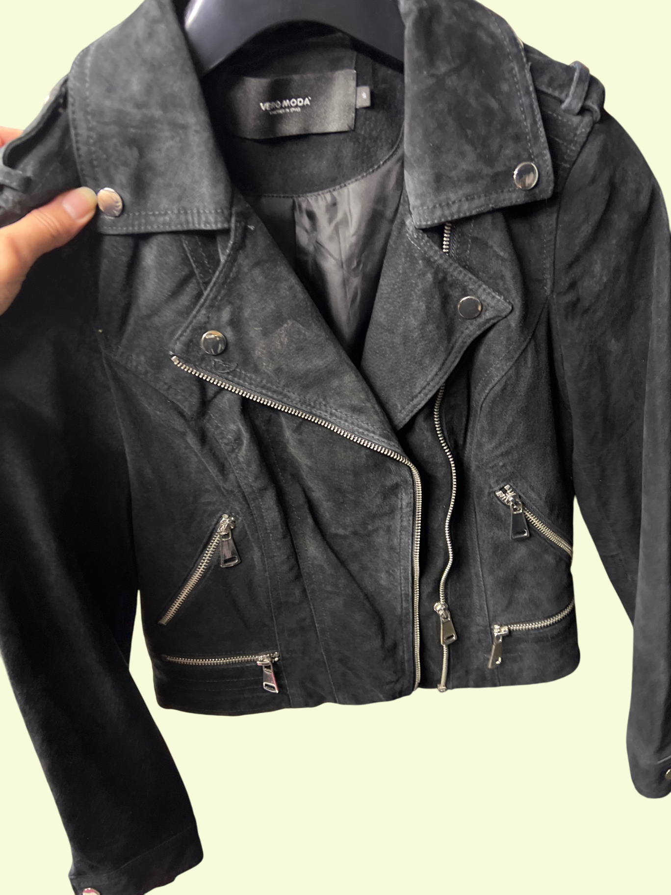 Vero Moda Lederjacke Schwarz Gr.: S