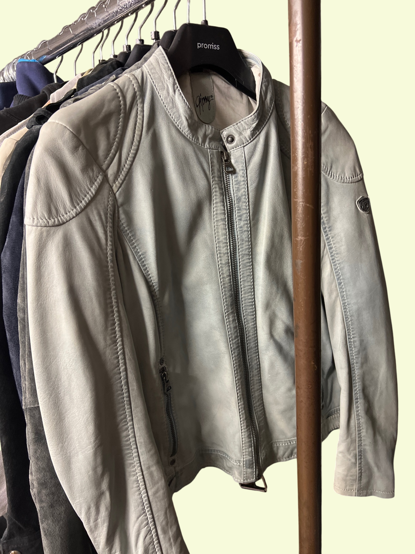 Gipsy Lederjacke Hellblau Gr.: S