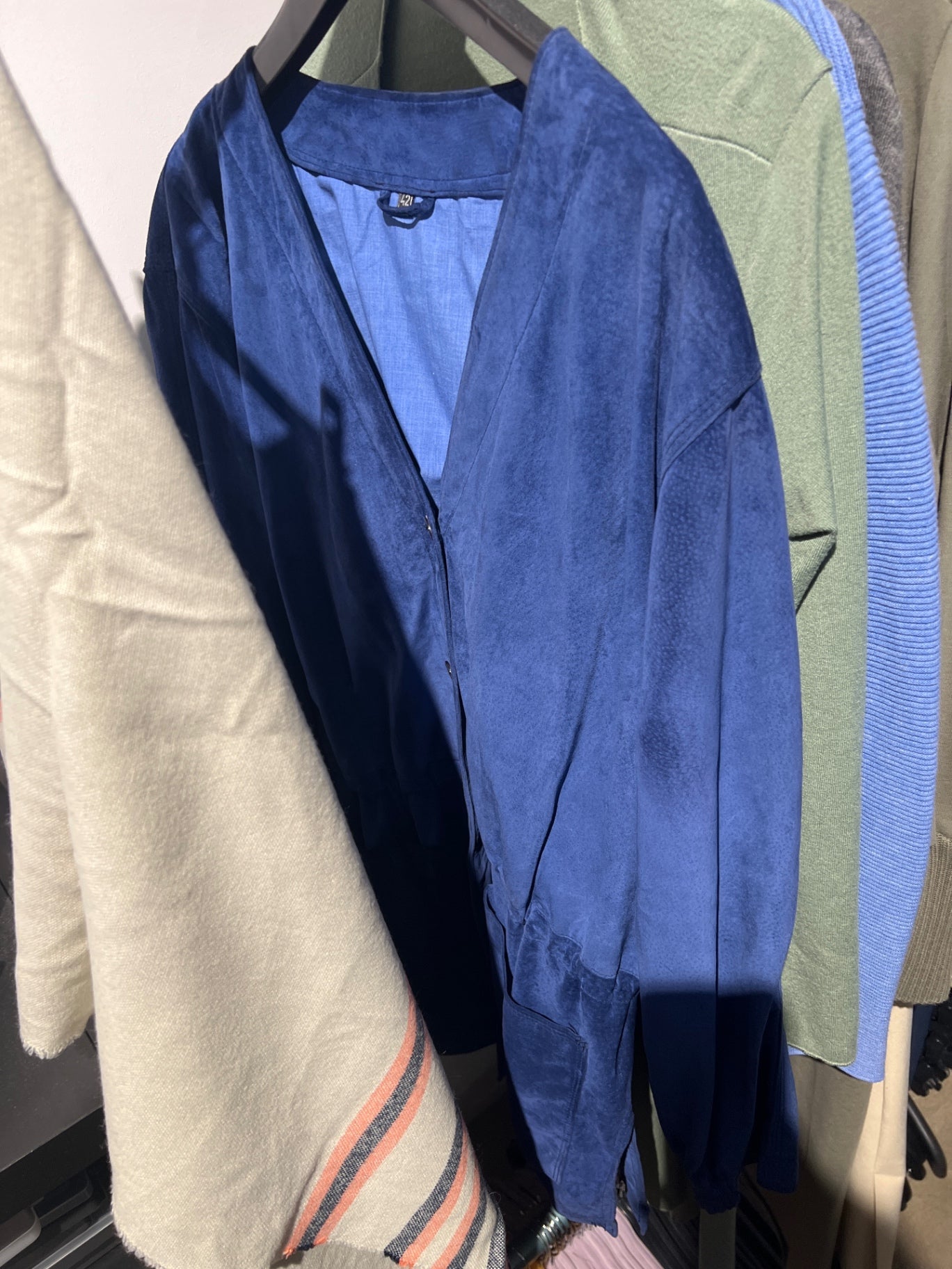 TRUE VINTAGE! Lederjacke Blau Gr.: XL