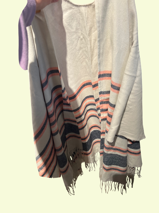 Poncho Beige Rosa