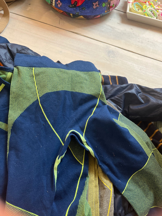 Thermo Leggings Blau mit gelb