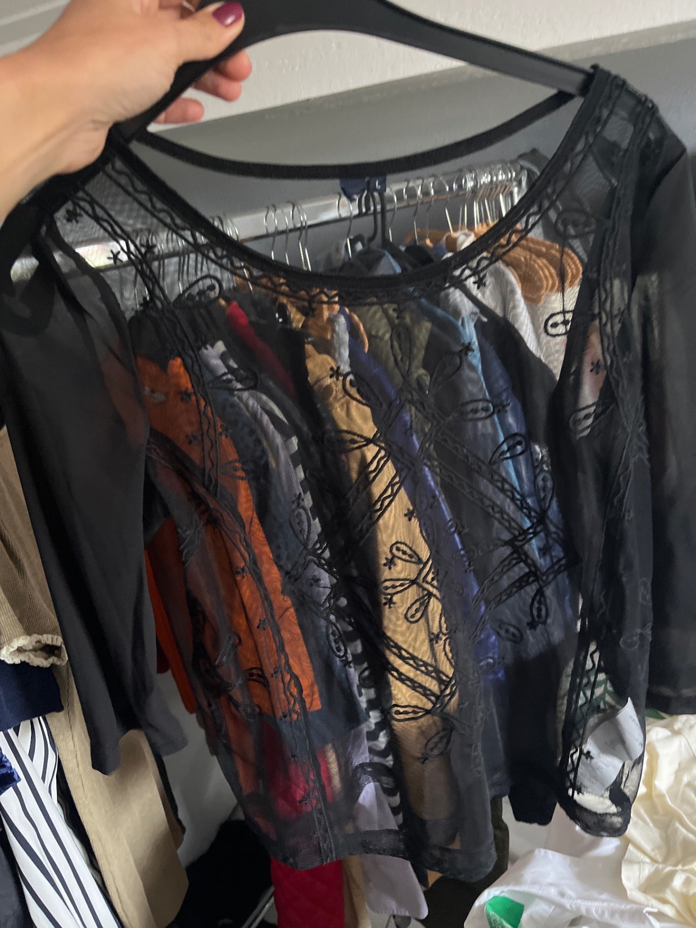 s.Oliver Shirt Schwarz transparent Gr.: L