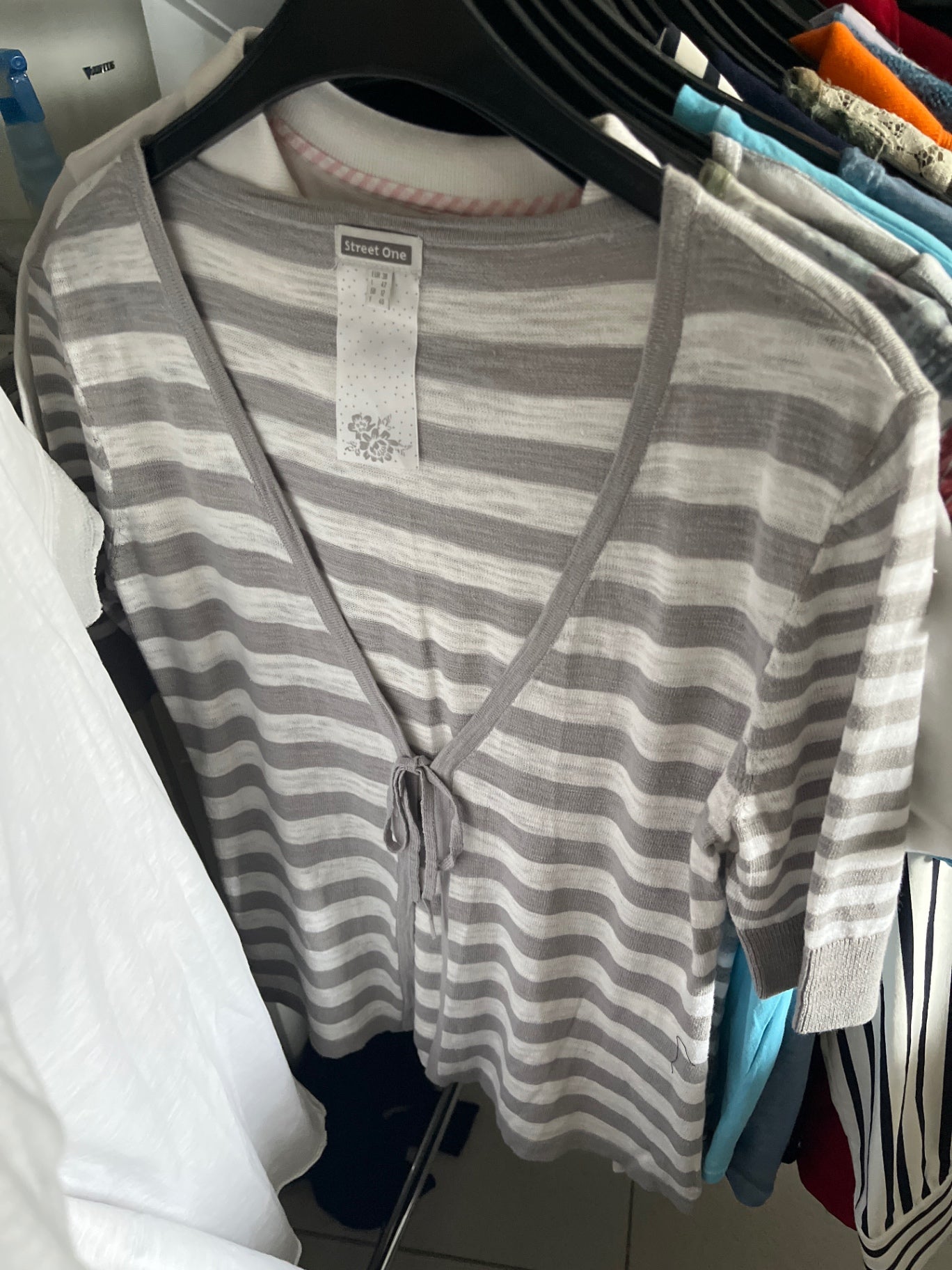 Street One Cardigan GrauWeiß gestreift Gr.: 38