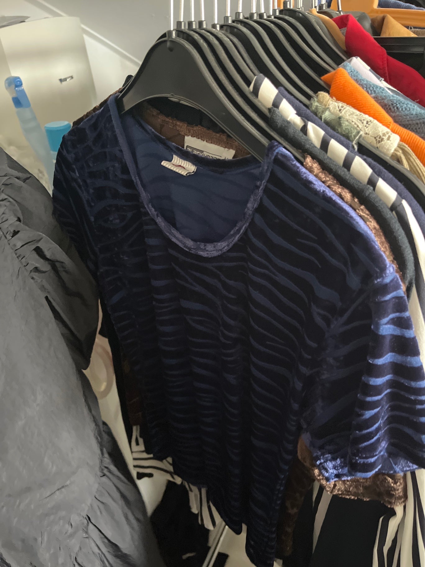 Top Vintage blau samt Gr.M