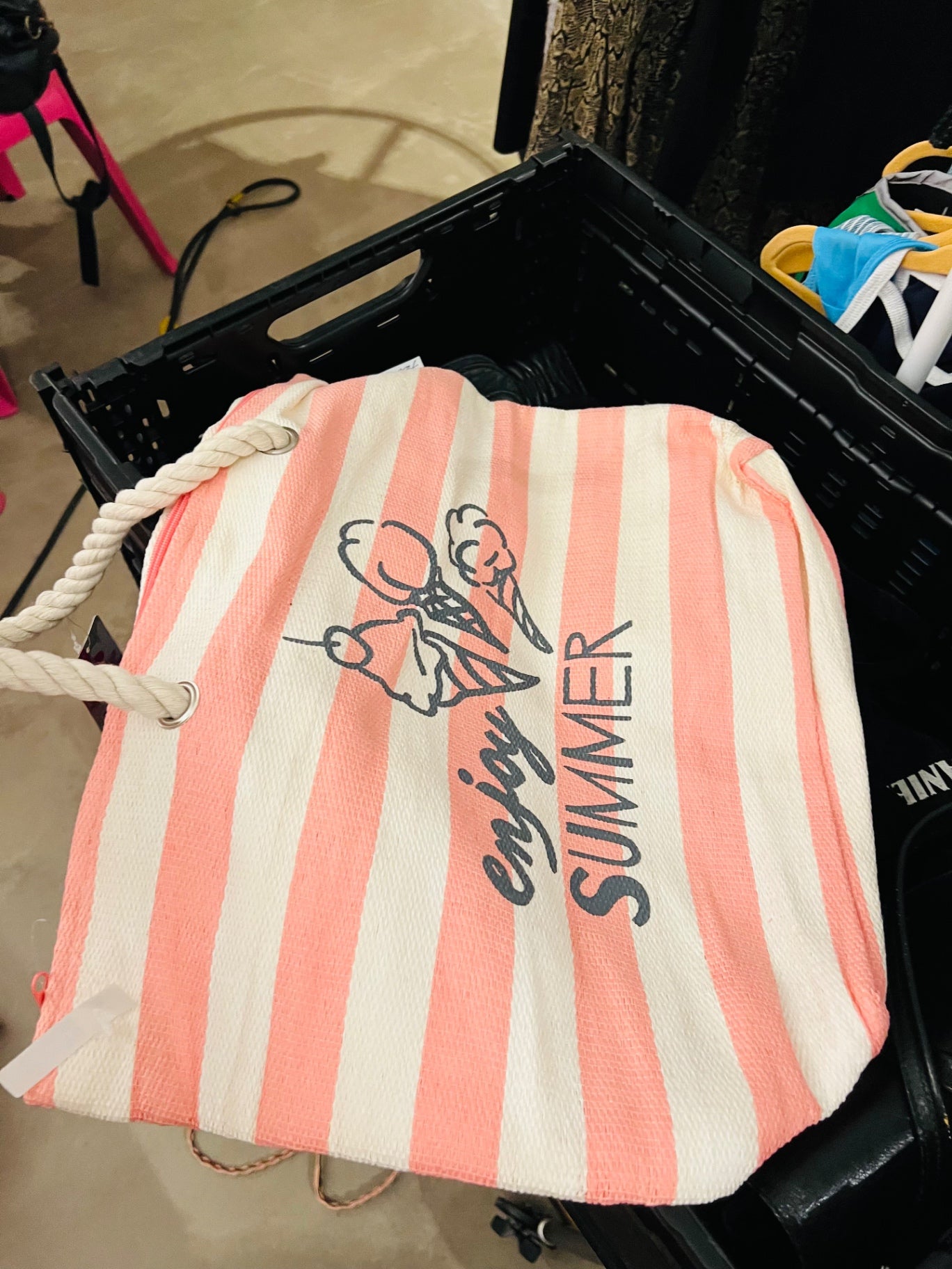 Tasche Pink und Weiß 