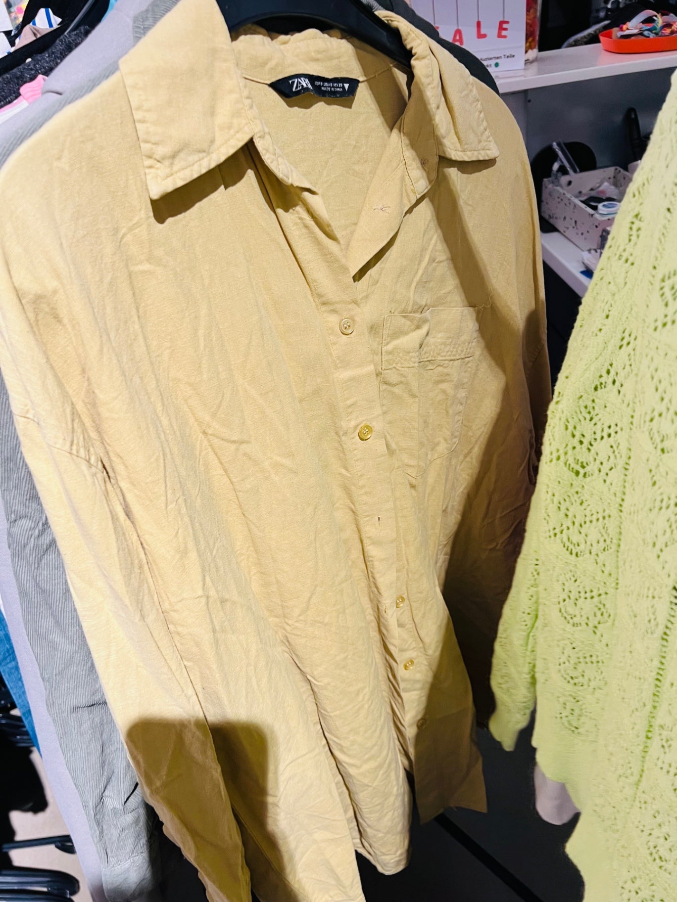 Zara Bluse Hellgelb Gr.: S