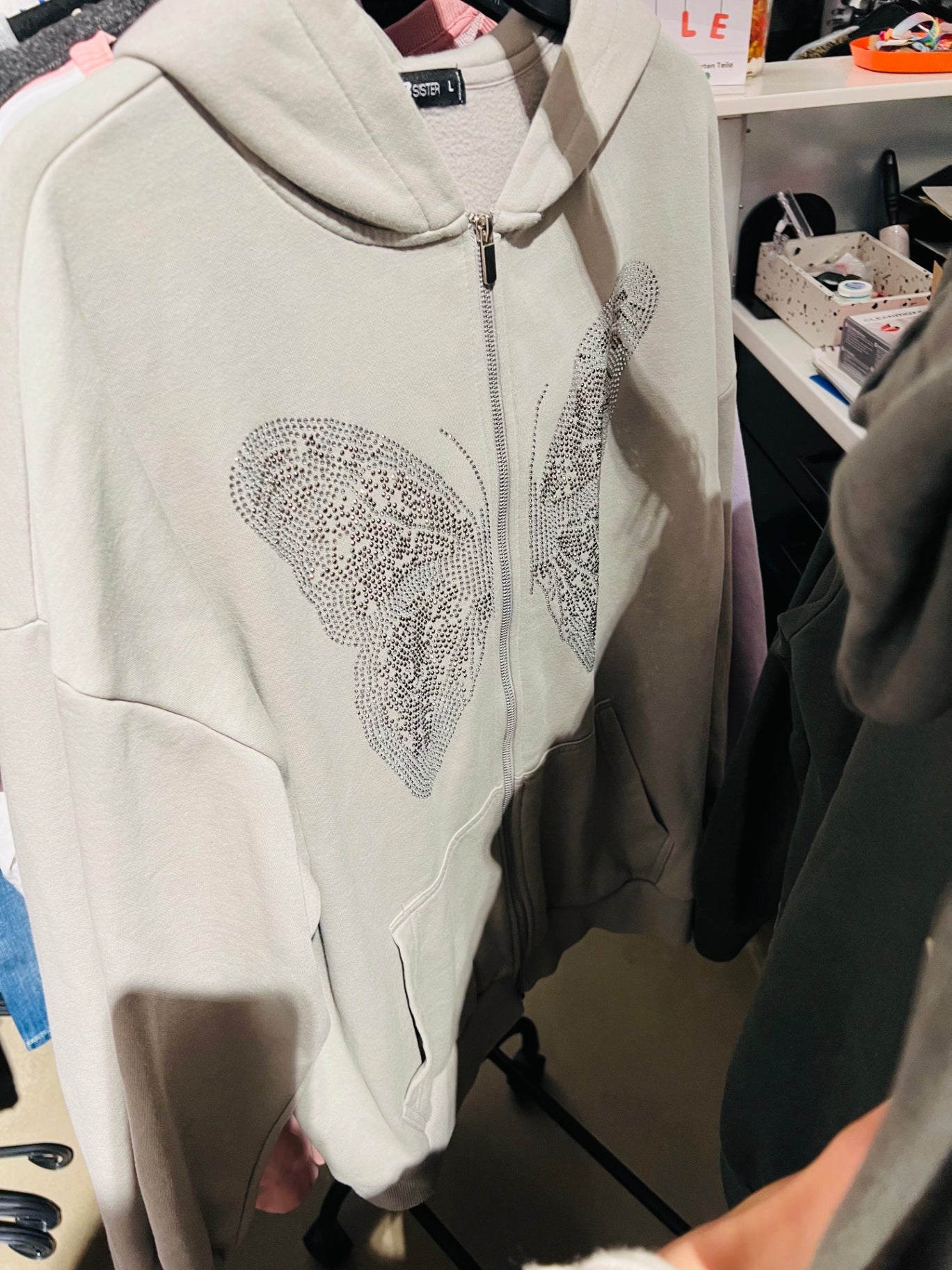 Fishbone Hoodie / Jacke Beige Gr.: L