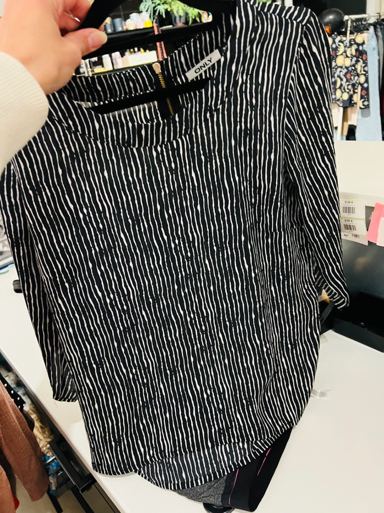 Only Bluse Schwarz Weiß Gr.: S