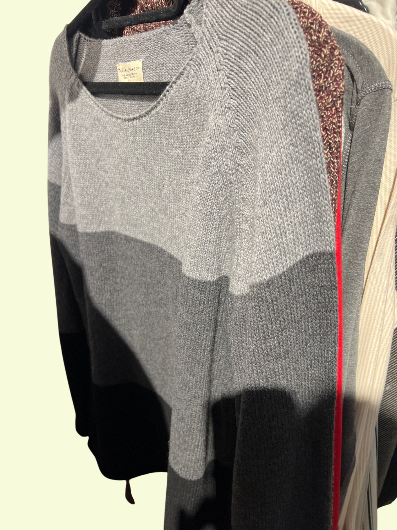 Nudie Jeans Pullover Wolle Grau Gr.: M