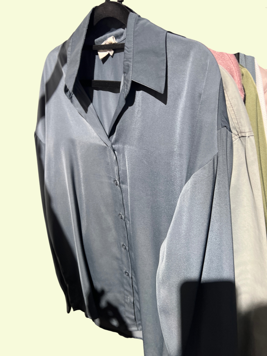Shoeby Bluse Grau Blau Gr.: S