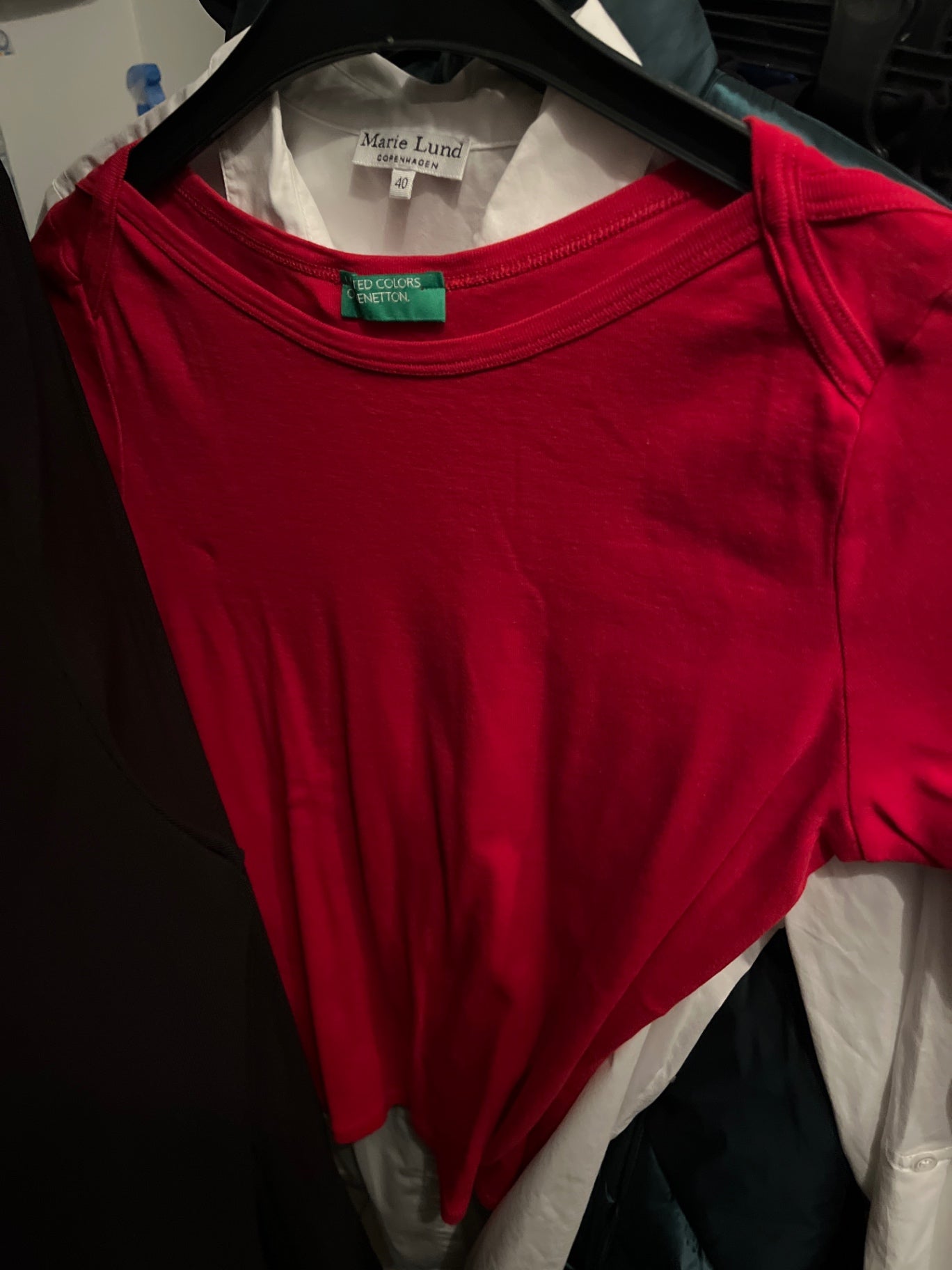 Benetton Shirt Rot Gr.: L